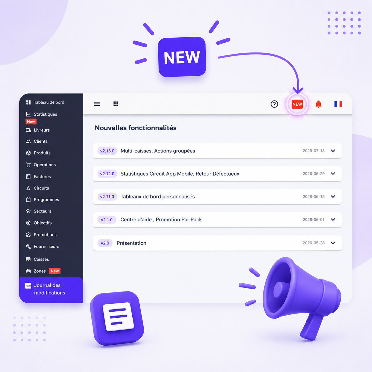 Journal des modifications